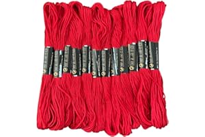 NEWKITA 12 Skeins Embroidery Floss Red Color, Friendship Bracelet String Cross Stitch Embroidery Thread Floss Bracelet Making Yarn, Craft Floss（Red）