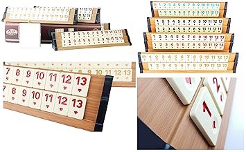 KD Premium Ausführung (hell) Rummy Set Rummikub Okey - hochwertige Verarbeitung (Finish) & Materialien (Holz & Melaminsteine)