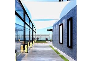 SHADEWIZ Rectangle 8' x 10' White Sun Shade Sail Canopy Awning for Patio Backyard Lawn Garden Outdoor Activities Grade UV Block Mesh Netting, We Can Make Custom Sizes