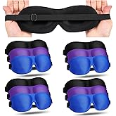 Bonuci 12 Pack Sleep Mask Blackout 3D Eye Mask for Ultralight Sleeping Night Blindfold Eye Covers with Adjustable Strap for Men Women Travel Gift Back and Side Sleeper(Purple, Black, Blue)