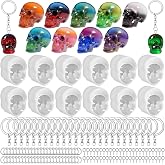 12 PCS Mini Skull Resin Molds, Little Skull Molds 12 Pcs Key Ring Accessory | Epoxy Resin Casting Mold for Home and Halloween Decoration