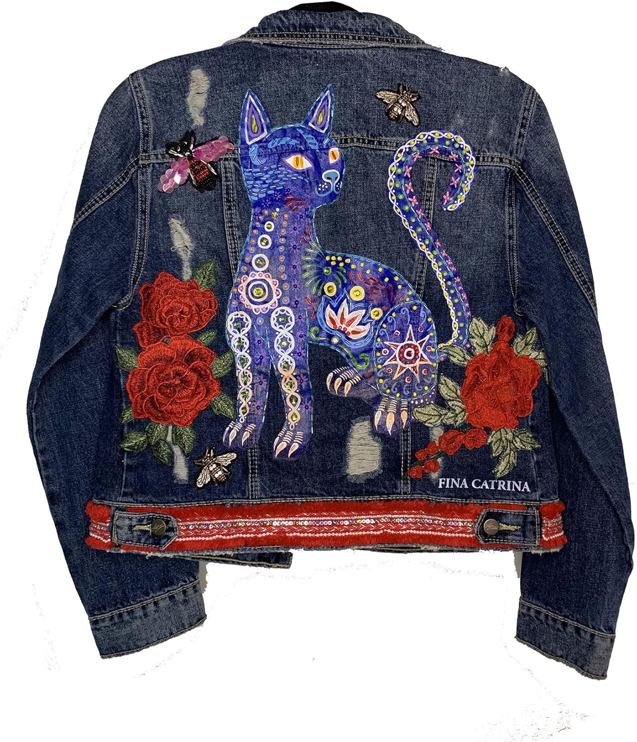 hand painted jeans jacket