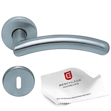 Türgriffe von Beschläge Hamburg: Türbeschlag scoop SBL 1084 — Türklinken mit Buntbart Rosetten für Zimmertüren — Drückergarni