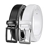 MILORDE Men's Leather Dress Belt