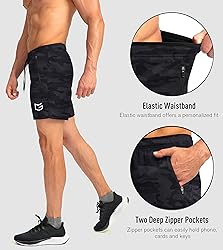 G Gradual Men's Running Shorts with Zipper Pockets