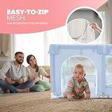 Kidoola Baby Playpen with Padded Frame and Mesh Walls 127x127x65cm Blue view 7