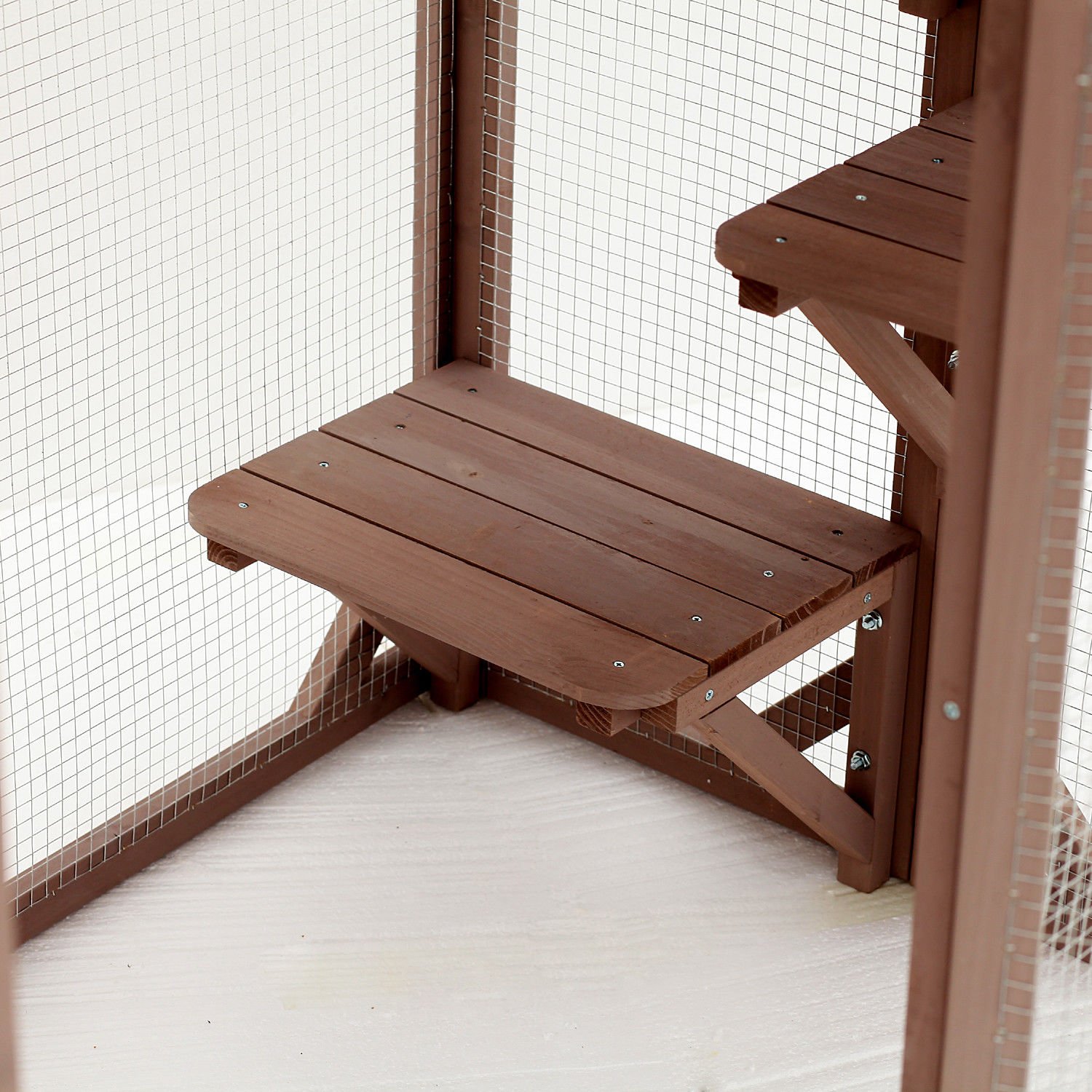 PawHut 71" x 32" x 44" Large Wooden Outdoor Cat Enclosure Catio Cage