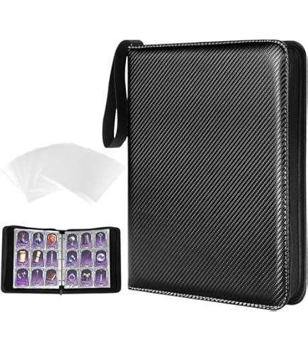 hobby lobby trading card binder Amazon.com: Card Binder – 720 Capacity, Zippered Trading Card Holder for  MTG, Sports & Collectible Cards – Acid-Free, Durable & Travel-Friendly  Storage (White, 9 Pocket) : Toys & Games