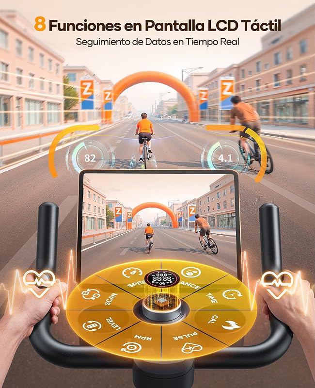 Bicicleta Estática Eletromagnética com APP, 32 Níveis Precisos