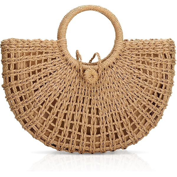 Amazon.com: Straw Bags for Women,Hand-woven Straw Large Hobo Bag