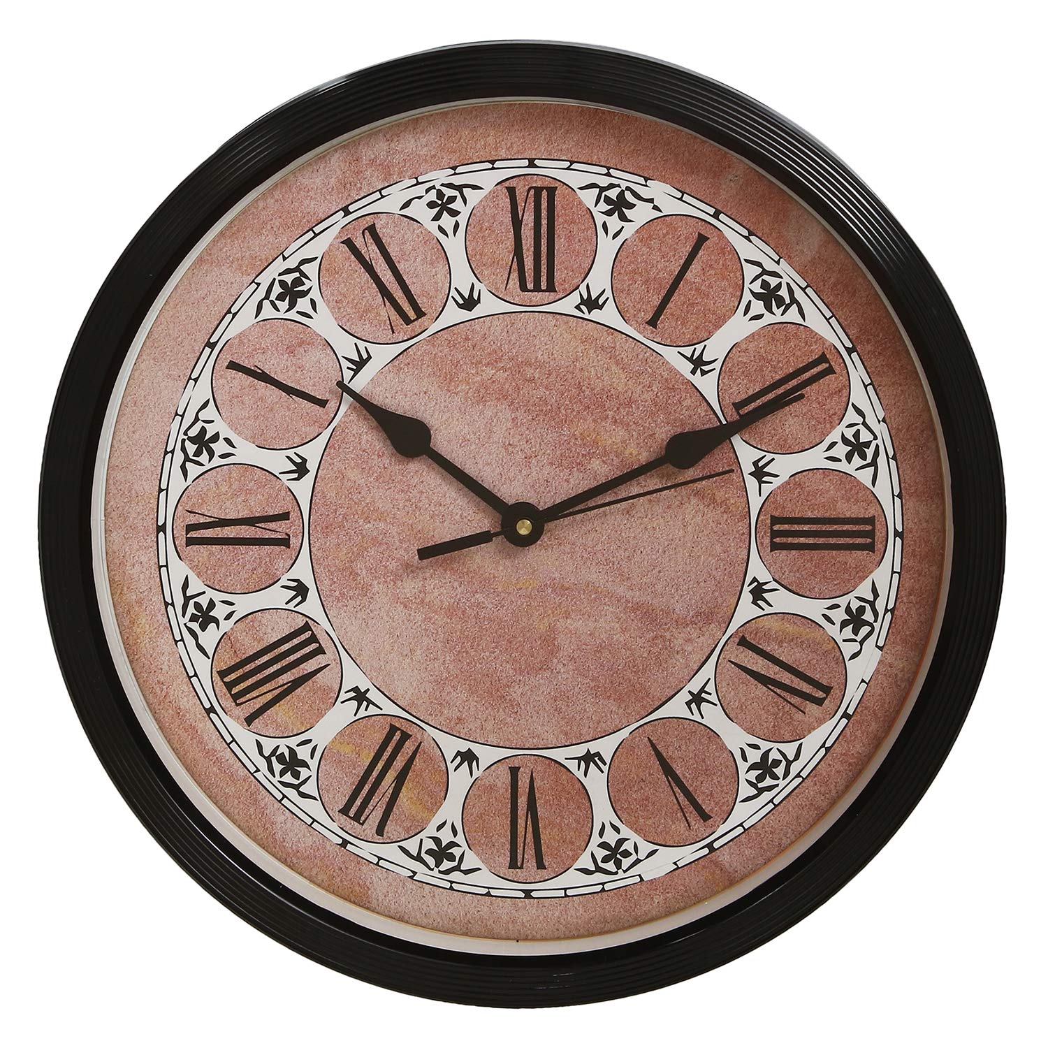 Buy eCraftIndia Designer Round Analog Black Wall Clock Online at Low