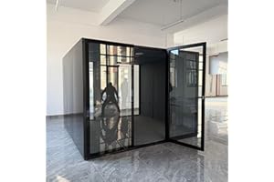 KB Housing Soundproof Office Pod Phone Booth – Private, Acoustic Vocal Booth Designed for Office Phone Calls, Remote Work, Video Conferences, and Focused Productivity (Black, XXL)