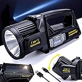 Peascat Spotlight Rechargeable Flashlight High Lumen 2,000,000L, 9 Modes 350° Rotatable Super Bright Led Spot Lights Outdoor Handheld with Solar Powered & USB C, Long Lasting, Waterproof for Camping
