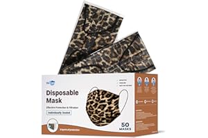 WECARE Disposable Face Mask Individually Wrapped - 50 Colored and Print Face Masks