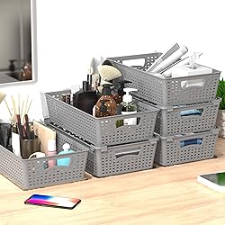 Simple Houseware Stackable Plastic Woven Basket