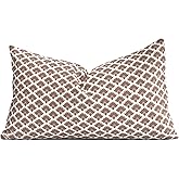 Crumbs Home Modern Farmhouse Fall Linen Indoor Outdoor Lumbar Pillow Cover Only, 12"x20" Water Repellent for Patio, Backyard,