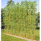 HOUSESET 4/5/6/7 ft Faux Bamboo Plant Outdoor 10 Pack, Fake Bamboo with Encrypted Leaves for Patio Garden Yard Decor, Privacy Artificial Bambooo Tree (5ft / 152cm)