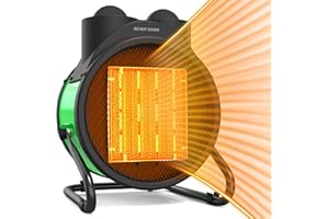 AOBMAXET Outdoor Heater - 1500W PTC Electric Garage Heater with Overheat Protection, 2S Fast Heating Ceramic Heater, 3 Modes Portable Outdoor Heaters for Patio, Garage, Greenhouse and Indoor Use
