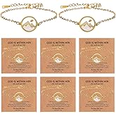 Motthjcw 6 Pcs Mustard Seed Bracelet, Mustard Seed Gift, Golden Move Mountains Christian Bracelets for Women, Trendy Stuff for Catholic Christian Easter Christmas Birthday Graduation Gifts