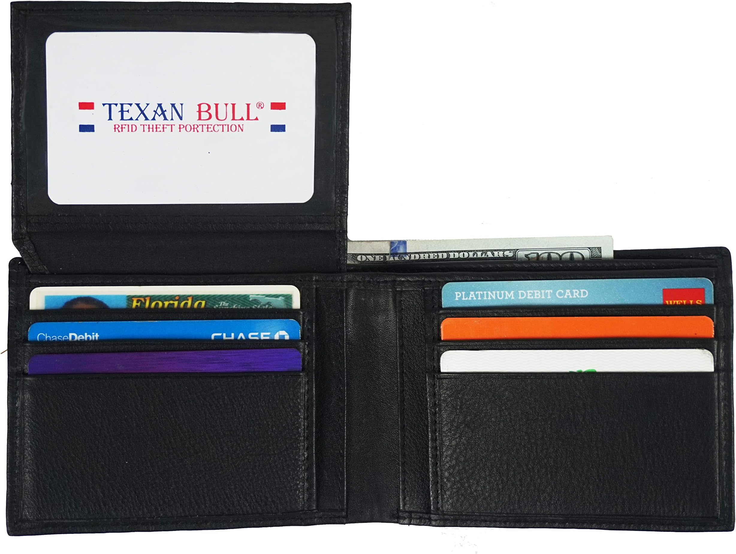 Wallet for Men-Genuine Leather RFID Blocking Bifold Wallet With ID Window