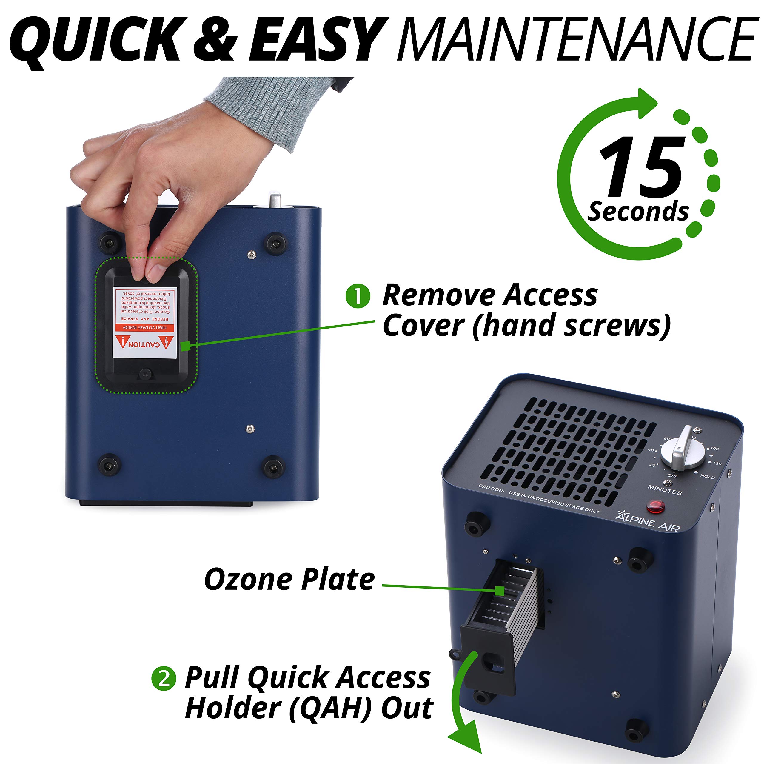 Alpine 70W 45,000 mg/h Ozone Generator Air Ionizer Ozone Odor Eliminator for Home and Kitchen, Commercial Ozone Machine Odor Removal Air Purifier for Office, Cars, & Rooms