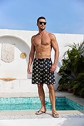 Lzzidou Men's Swim Trunks 8 Inch Inseam Mesh Lining