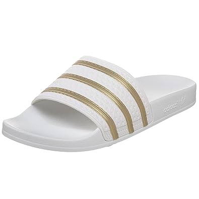adidas slippers gold
