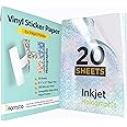 Holographic Sticker Paper, Printable Vinyl Sticker Paper for Inkjet Printer - 20 Sheets Waterproof Sticker Decal Label Paper - Adhesive Printer Paper, Letter Size 8.5" х 11"