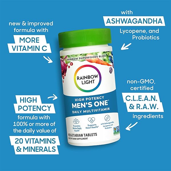 RAINBOW LIGHT MENS ONE HIGH POTENCY DAILY MULTIVITAMIN, VEGETARIAN, 150 CT., PACKAGE MAY VARY