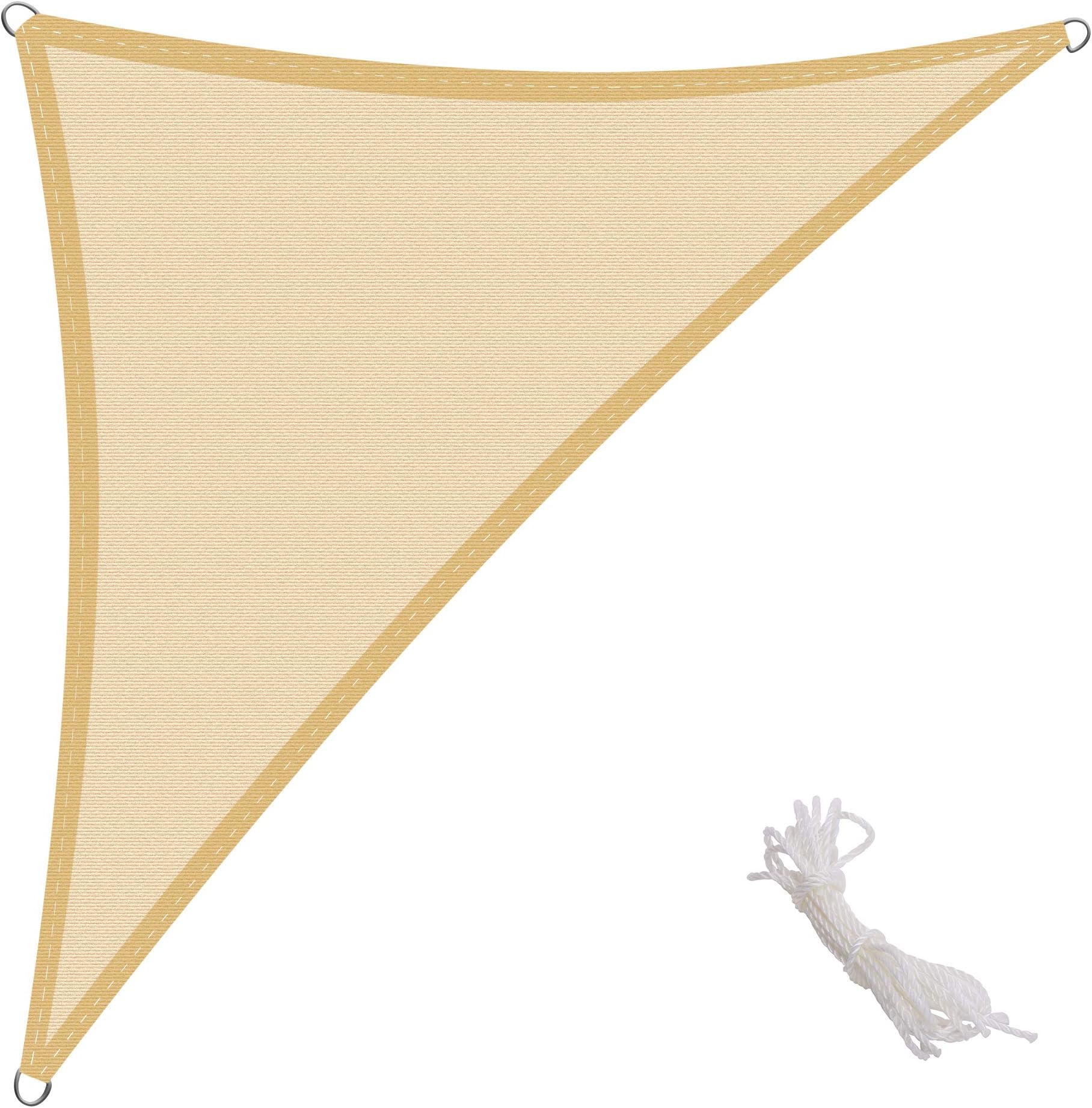 KingShade 4x4x5.8m Right Triangle HDPE Sun Shade Sail, UV Protection Perfect for Garden Balcony and Patio, Sand