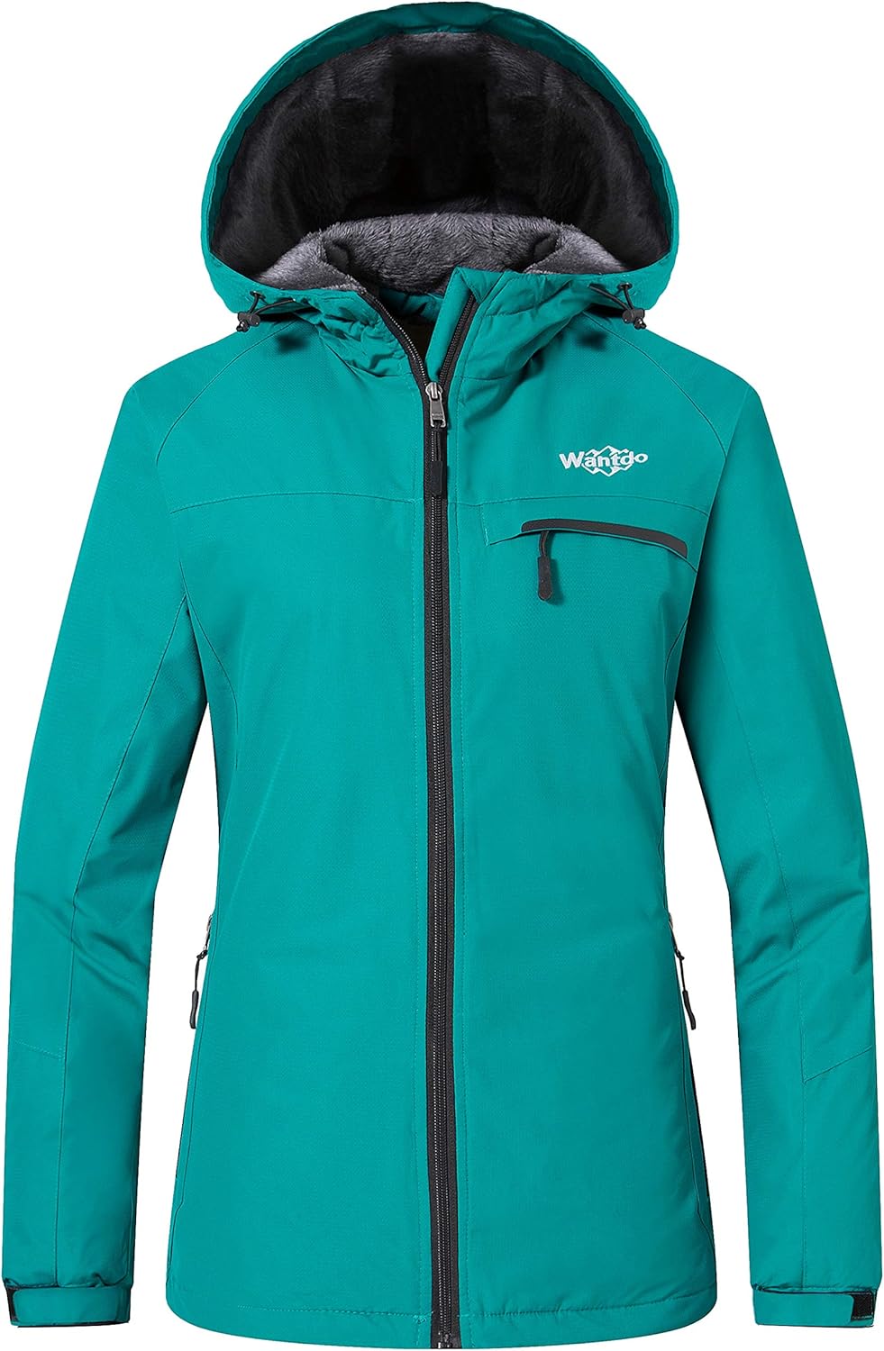 Wantdo Women's Mountain Waterproof Ski Jacket Windproof Snowboarding Jackets Warm Winter Snow Coat Fleece Raincoat: Clothing