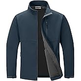 Outdoor Ventures Men's Softshell Jacket Waterproof Fleece Lined Rain Shell Jacket Lightweight Windbreaker for Hiking Travel