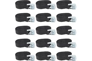 6.5 Feet x 1 Inch Tie Down Straps, JOIKIT 15 Pack Heavy Dust Lashing Secure Strap, Adjustable Cam Buckle Tie Down Cinch Strap