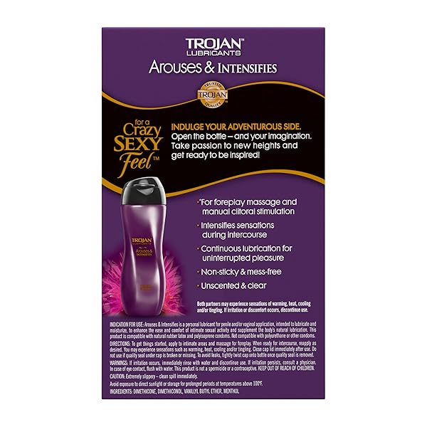 TROJAN LUBRICANTS AROUSES AND INTENSIFIES, PERSONAL LUBRICANT, SILICONE PERSONAL LUBE, 3 FL OZ