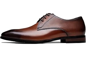 Jousen Men's Dress Shoes Leather Wingtip Formal Business Oxford Shoes Brogue Retro Derby Dress Shoes for Men