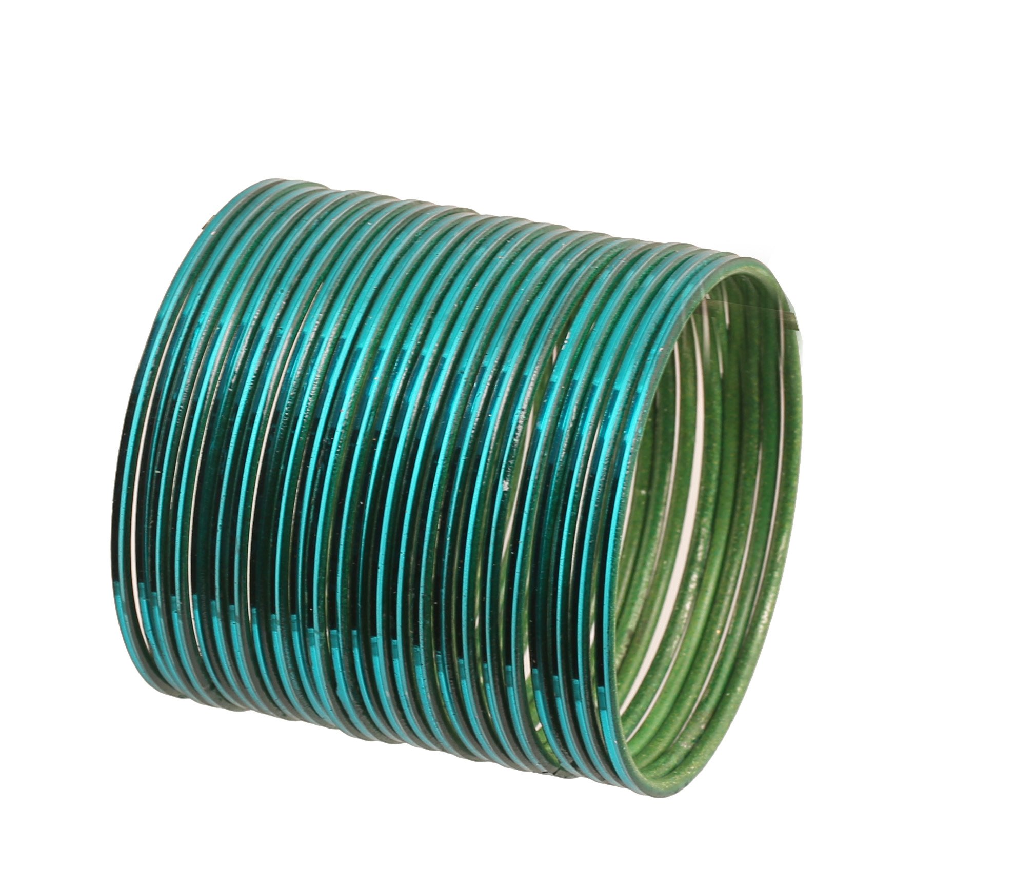 Touchstone "Colorful Bangle Collection Pretty Attractive Look Gorgeous Green Textured Color Indian Bollywood Thin Designer Jewelry Metal Bangle Bracelets for Women. Set of 24.