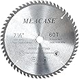 7-1/4 inch Circular Saw Blade, Meacase 60 Tooth TCT Carbide 7.25" (185 mm) Saw Blades with DM-5/8 (16 mm) Arbor for Cutting W