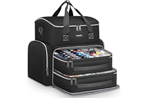 YOREPEK Tattoo Travel Case, Waterproof Tattoo Bag with 2 Removable Organizer Pouches, Adjustable Dividers, Tattoo Carrying Case for Equipment, Supplies, Stencil Printer, Artist Gifts