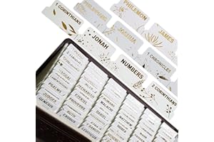 UPAFEXXI-Leather Bible Tabs, Bible Tabs for Women and Men(Gold Foil Lettering) Large Print Stickers, Easy to Read and Apply, 80 Chapters Labels for Easy Navigation (White Gold Floral