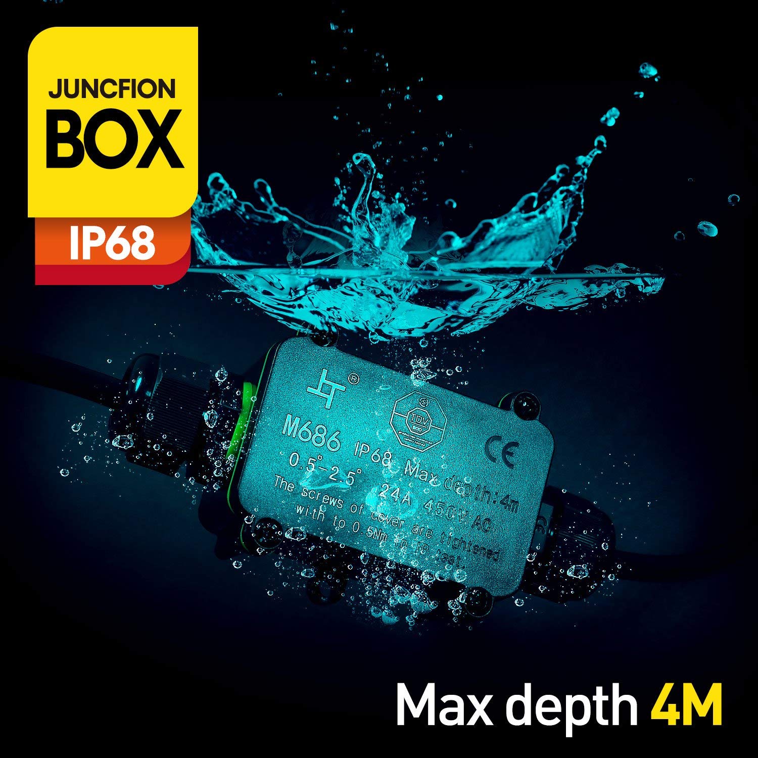 Cajas de empalmes SAMHUE IP68 a prueba de agua al aire libre 2 Cable