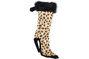 PLUSHIBLE BRIDGING MILES WITH SMILES Plushible High Heeled Christmas Stocking - Leopard Print | Soft and Sturdy Christmas Decorations | Perfectly Holds a Bottle of Wine | Festive Decor for The Holidays