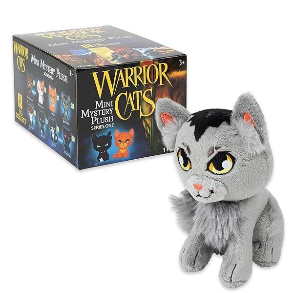 WARRIOR CATS MINI MYSTERY PLUSH, SERIES 1, BOOK SERIES, MYSTERY PLUSH BOX, BLIND BOX, 1 OF 8 POSSIBLE, OFFICIAL MERCH