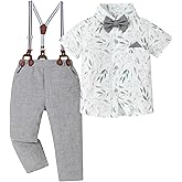 DISAUR Baby Boy Clothes Suits Toddler Dress Shirt With Bowtie Suspender Pants Outfit Sets Gentleman Wedding 1-6 Years