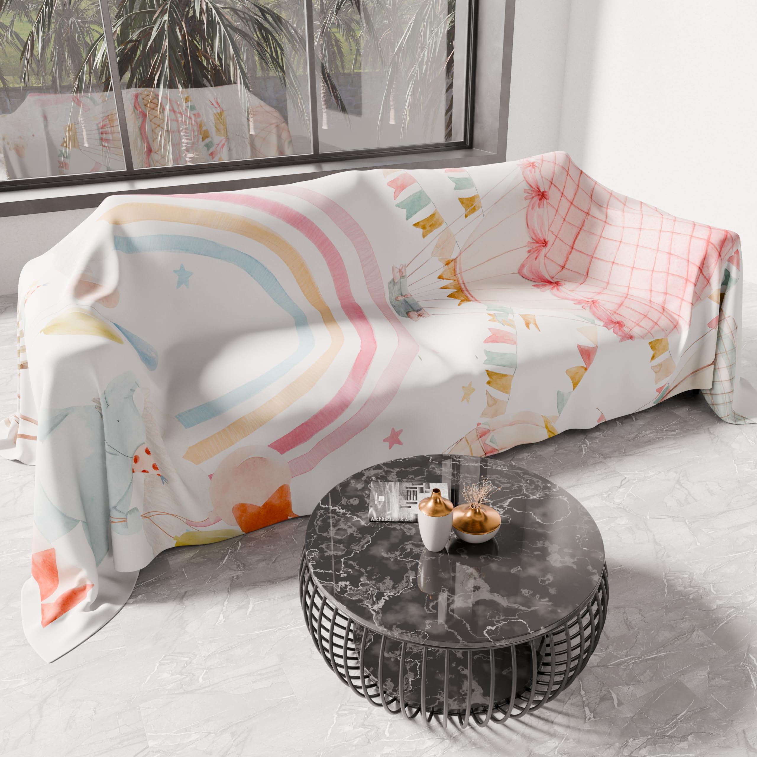 PETTI Artigiani Italiani - Bedspread One Square and Half Summer Design Party 01 100% Hypoallergenic Microfiber 100% Made in Italy