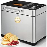 Bread Maker 19-in-1, 710W 2LB Automatic Stainless Steel Bread Machine | 15H delay timer&amp;1H keep warm, automatic fruit&amp;nut dispenser, 3 loaf sizes&amp;3 crust colors, 19 Pro. (gluten-free &amp; yogurt...)