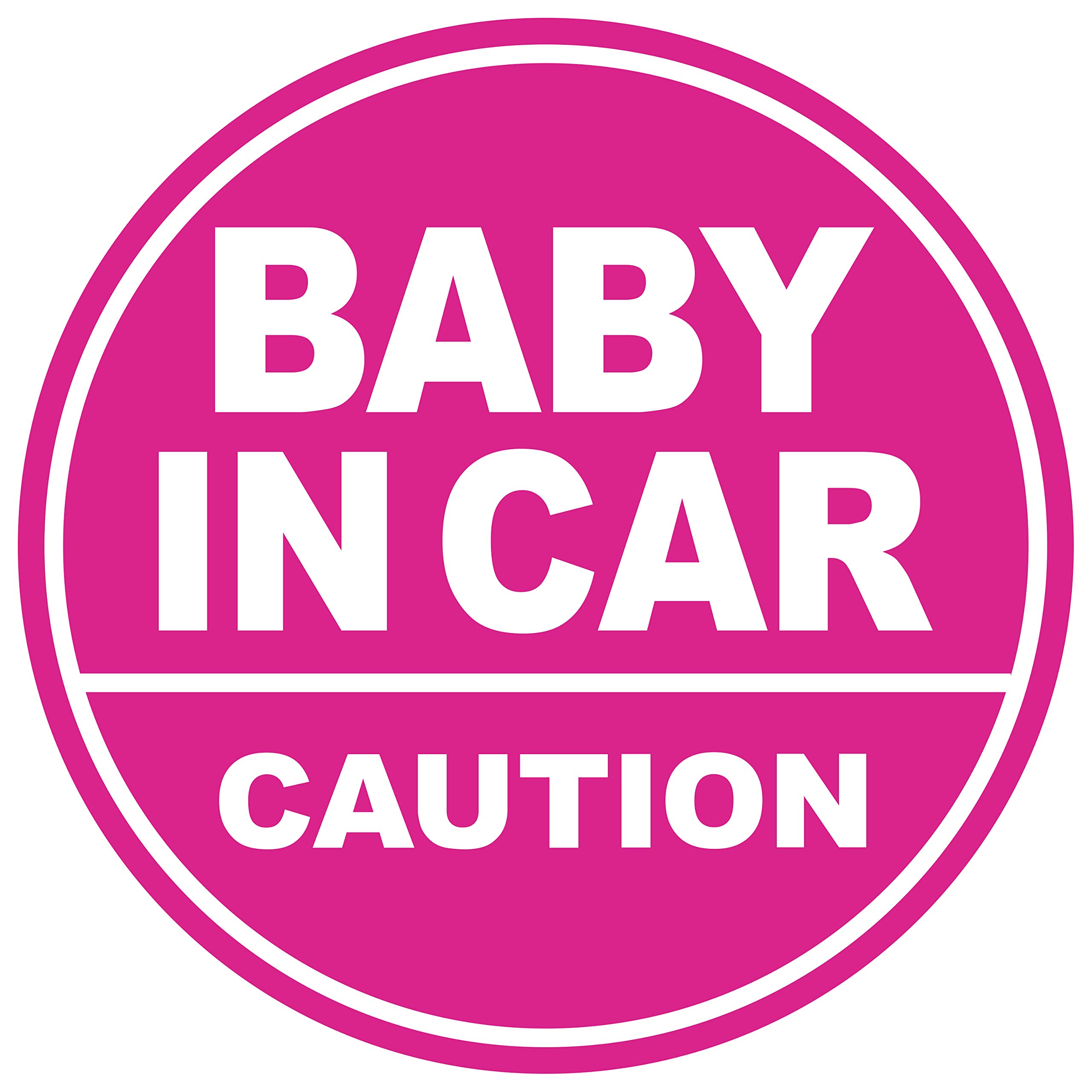 GEEKBEAR Baby in Car Magnet (Pink/Pink) - Baby on Board Magnet for Car - No Sticker or Suction Cup - Baby on Board - Baby in Car Sign Sticker Decal - Kids Children on Board Window Bumper Safety Sign — image 1