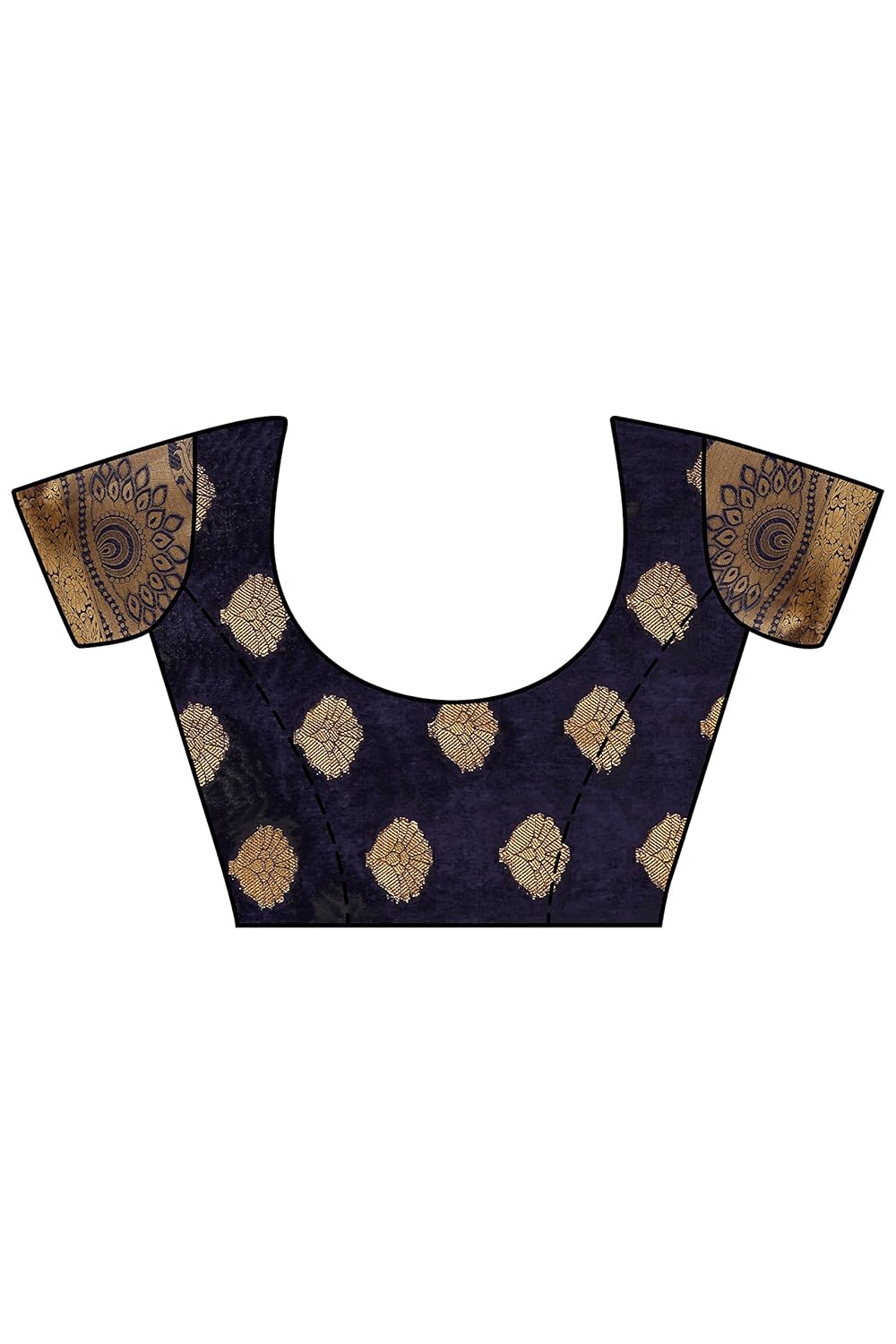 mimosa women's art silk saree with blouse piece (4050-241-sd-nvy,navy blue,free size)