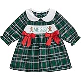 Toddler Girl Baby Christmas Outfit Smocked Dress Vintage Princess Plaid Dresses Cute Christmas Dress Clothes