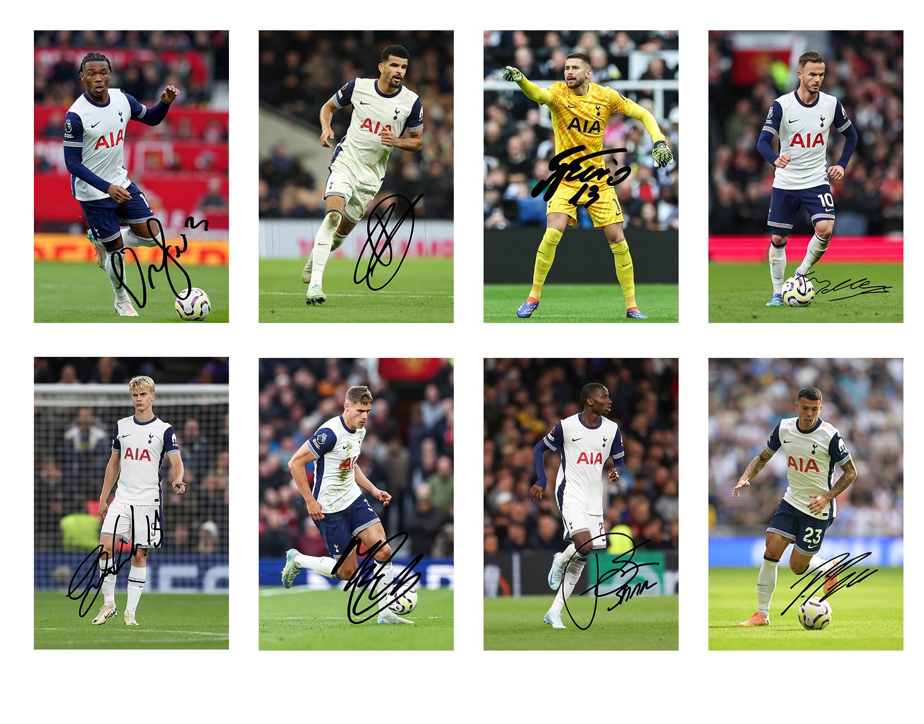 Set of 20 Individual Spurs 2024/5 Football Players Signed 6X4 Inch Photo Prints With Pre Printed Signatures That Would Make A Great Gift For Any Fan.