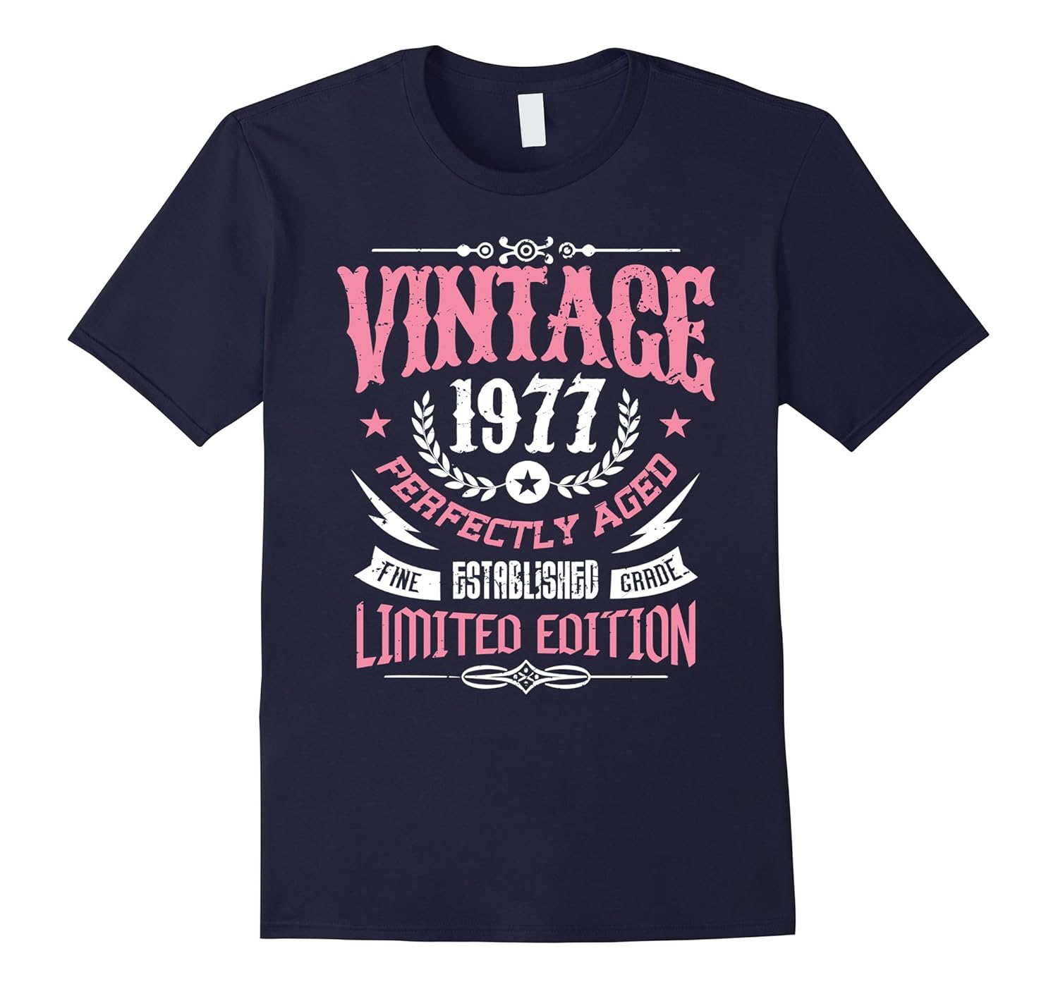 40th Birthday Gift T-Shirt Vintage 1977 - 40 Years Old Shirt-Rose